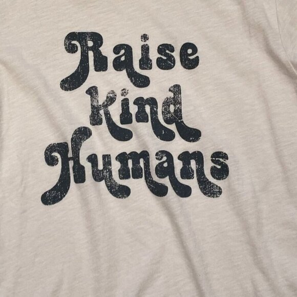 Blank Paige Raise Kind Humans Graphic Tee Size Medium Jersey Knit Bone - Picture 4 of 6